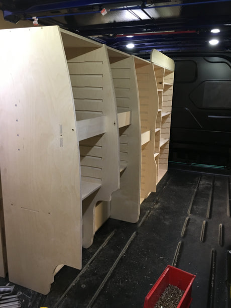 Wooden Van Racking that Fits & Refits to Multiple Vehicles