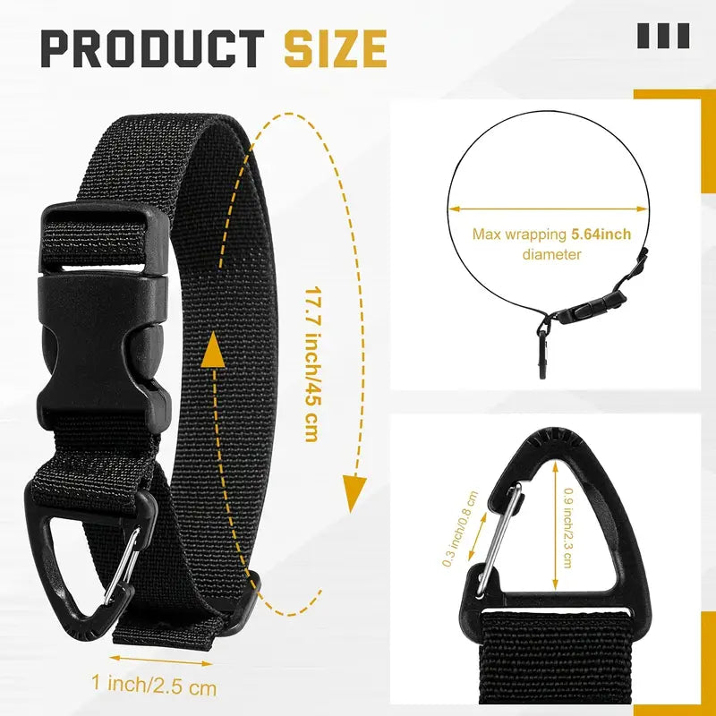Heavy-Duty Cable & Hose Hanging Strap with Carabiner Clip – 45cm