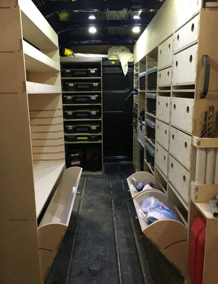 Transit Custom H3L3 – Full Van Fitout with Pipe, Box & Tool Storage