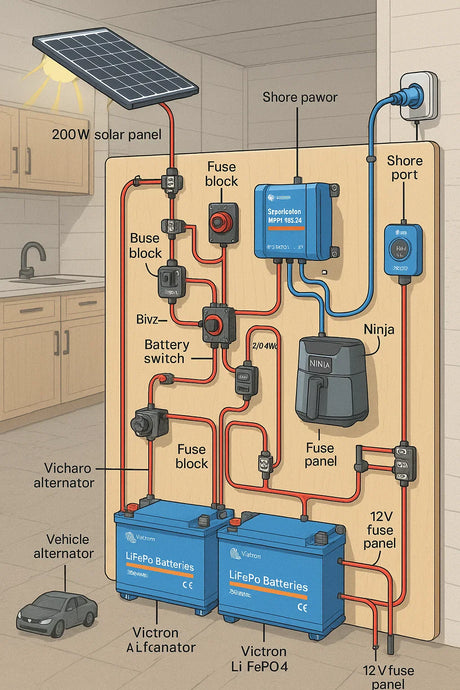 Complete Victron Off-Grid Campervan Electrical System (Expandable)