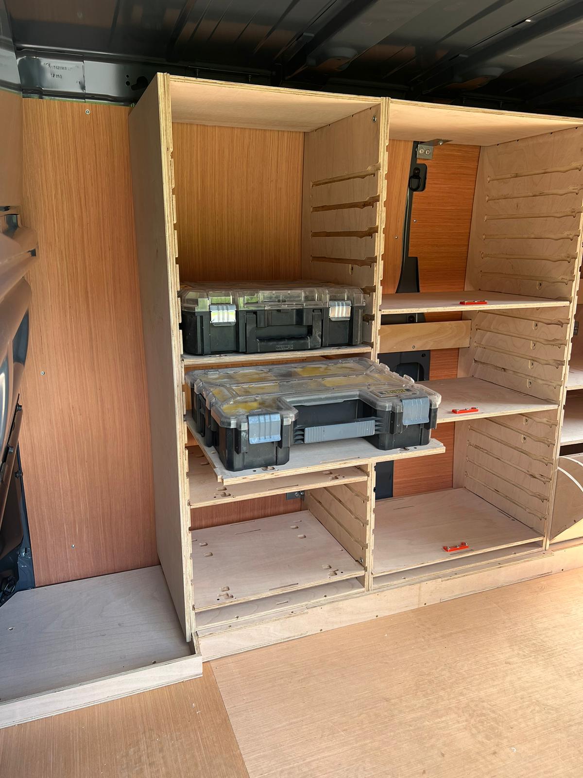 Lightweight Wooden Racking Built for EV Vans
