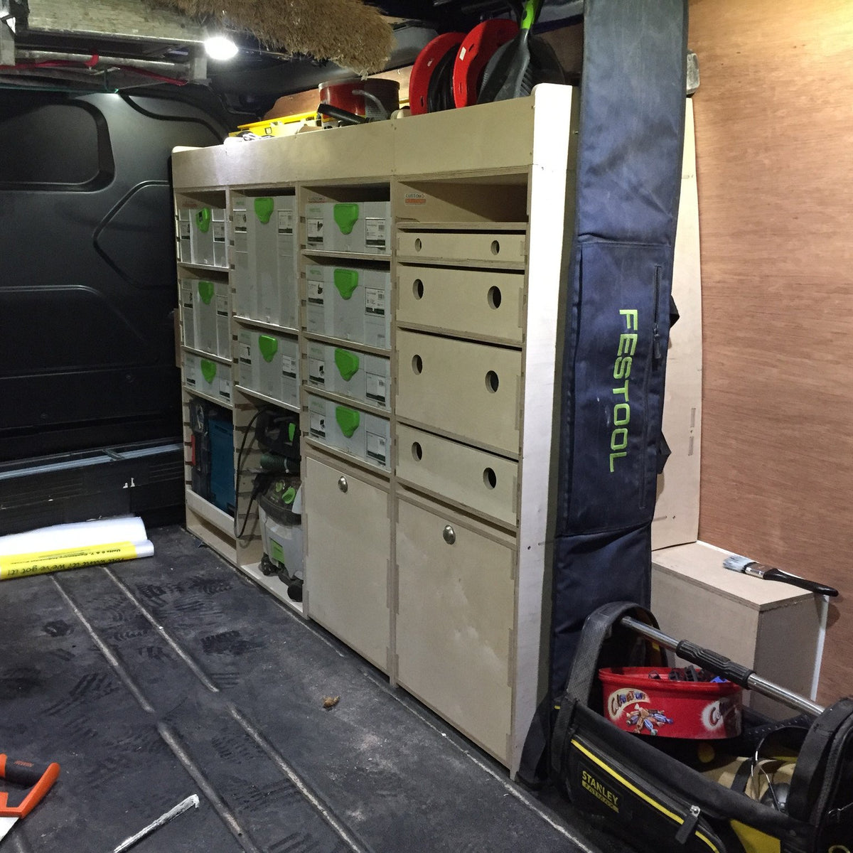 Unique Systainer Van Racking - SWB Vans | Wooden Drawer Stack System ...